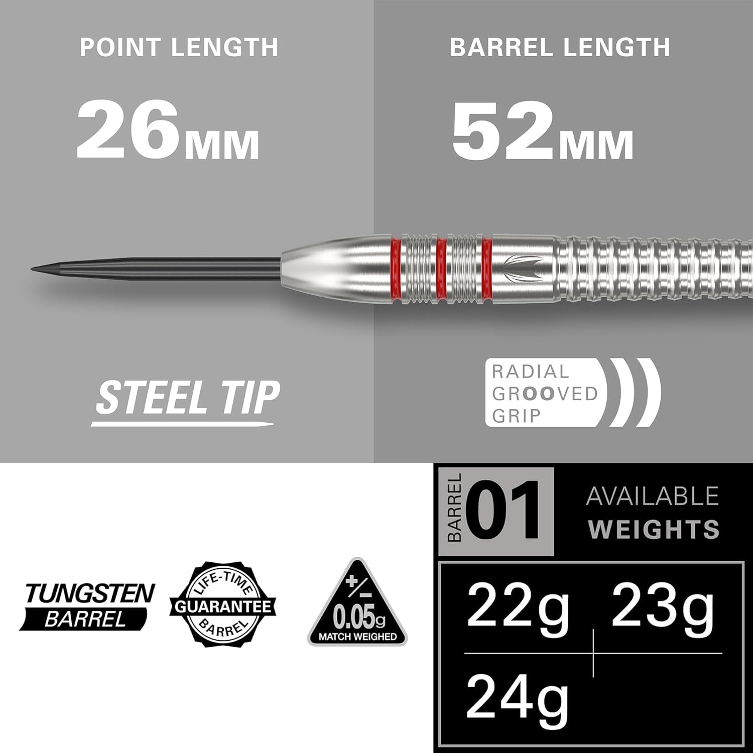 Nathan Aspinall 22G/23G/24G Tungsten Steel Tip Darts Set - 9 Pro Grip Shafts - 9 Pro Ultra Flights – Dart Wallet Bundle