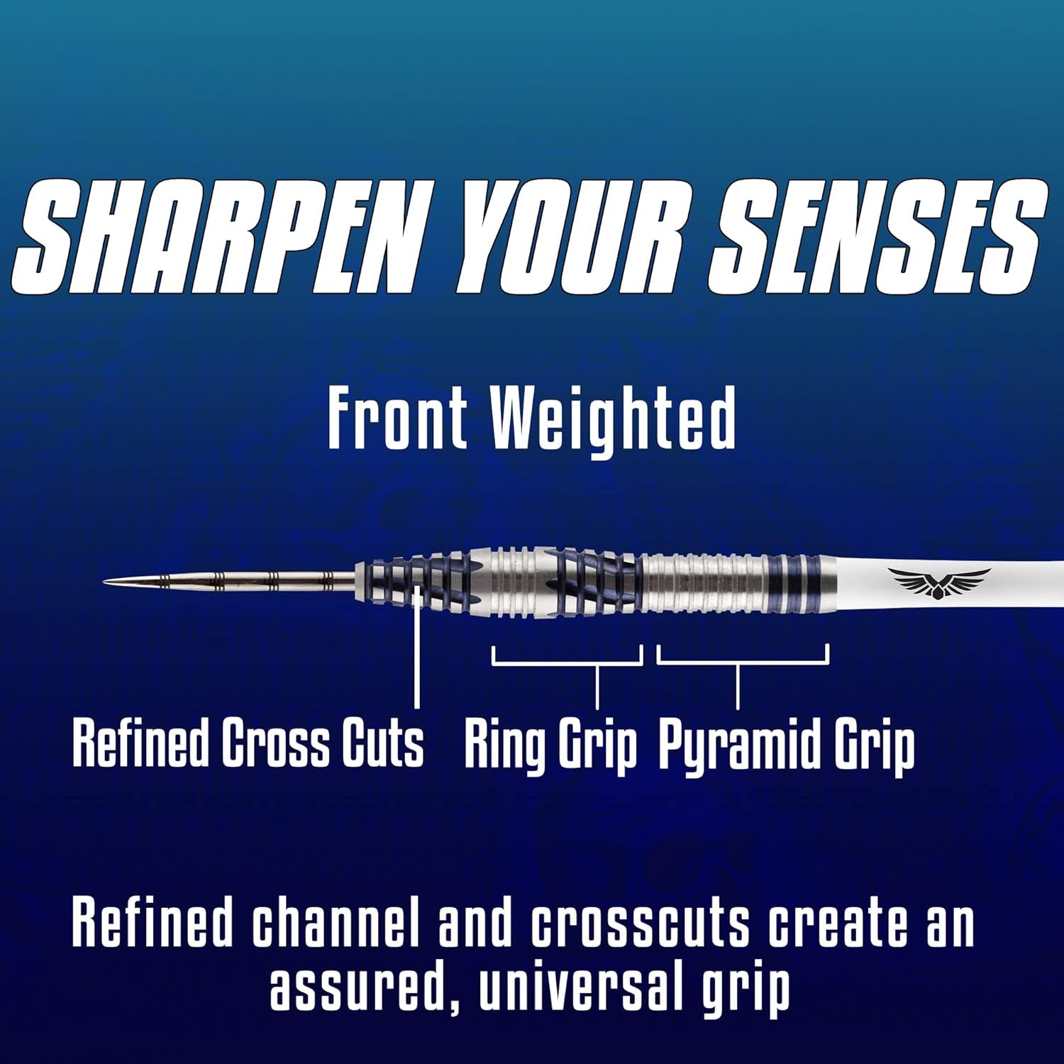Darts Birds of Prey Falcon-Steel Tip Dart Set-Front Weighted-90% Tungsten Barrels