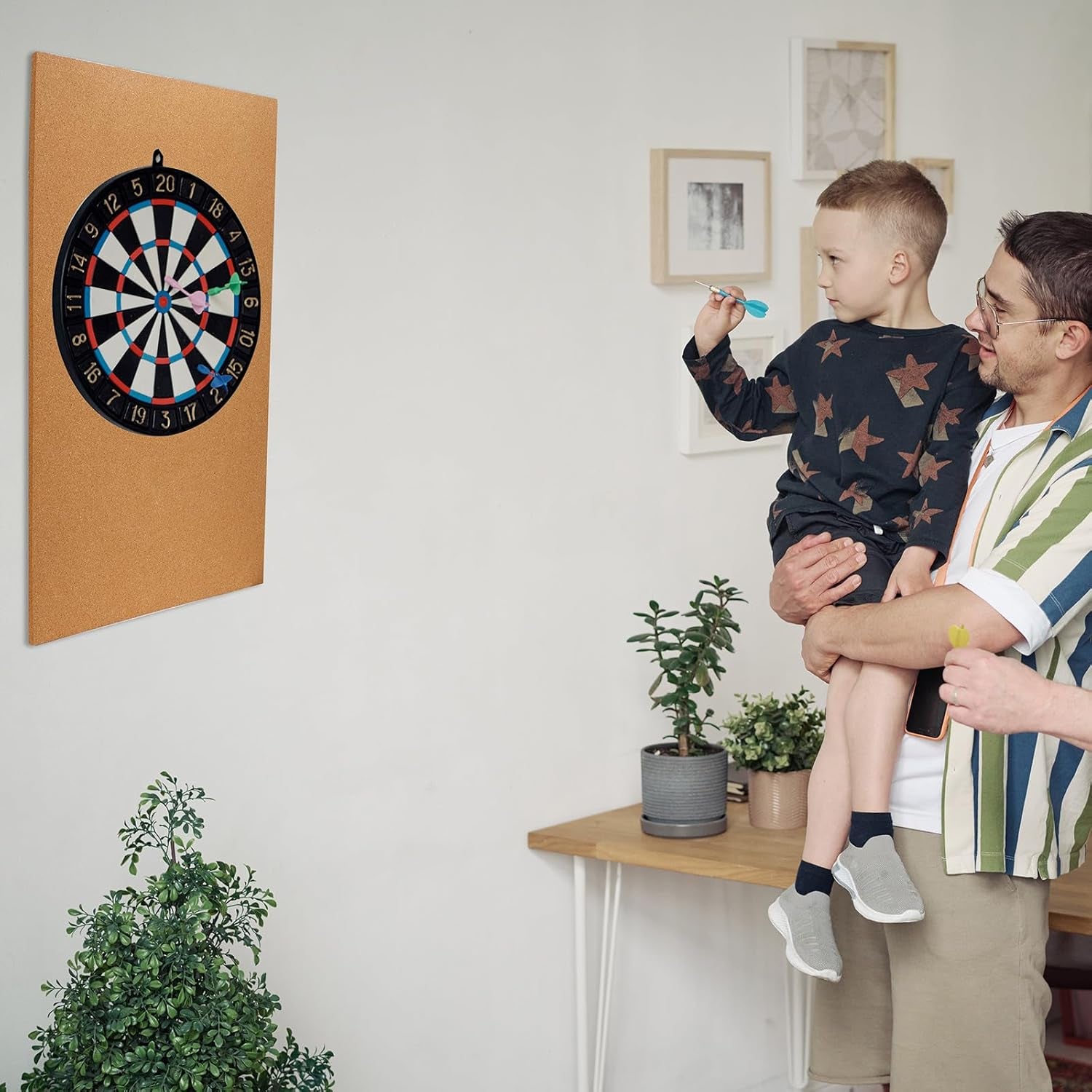 2 Pcs Cork Dart Board Backer 36 x 24 x 0.5 Inch Wall Protection Dartboard Backboard Protector Dart Surround Board Backing for Wall Bulletin Display Area