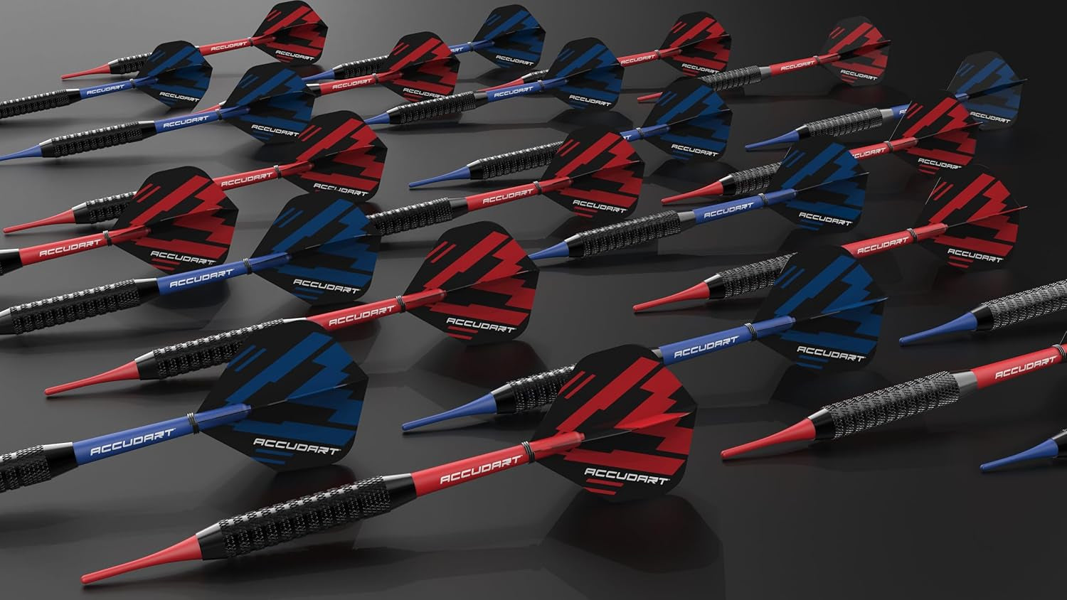 24pk Soft Tip Dart Multi-Pack - Onyx Coated Soft Tip Barrel - Polycarbonate Shafts - Standard Poly Flights