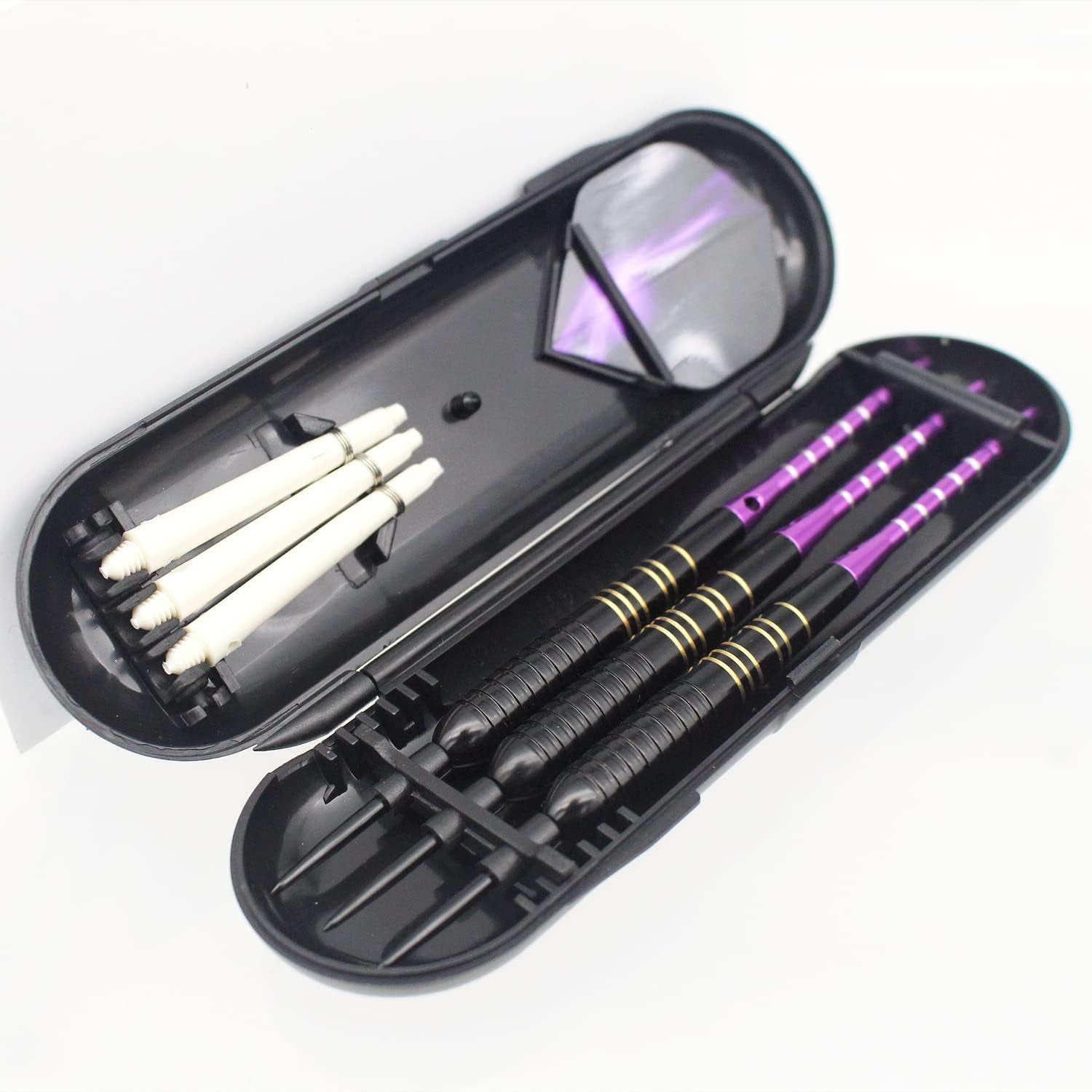 Steel Tip Darts 3 Pack 23 Grams Professional Darts Metal Tip Set with Brass Barrels Aluminum Shafts Extra 3 PVC Dart Shafts 8 Flight Protectors 12 Rubber O-Rings Dart Storage Case