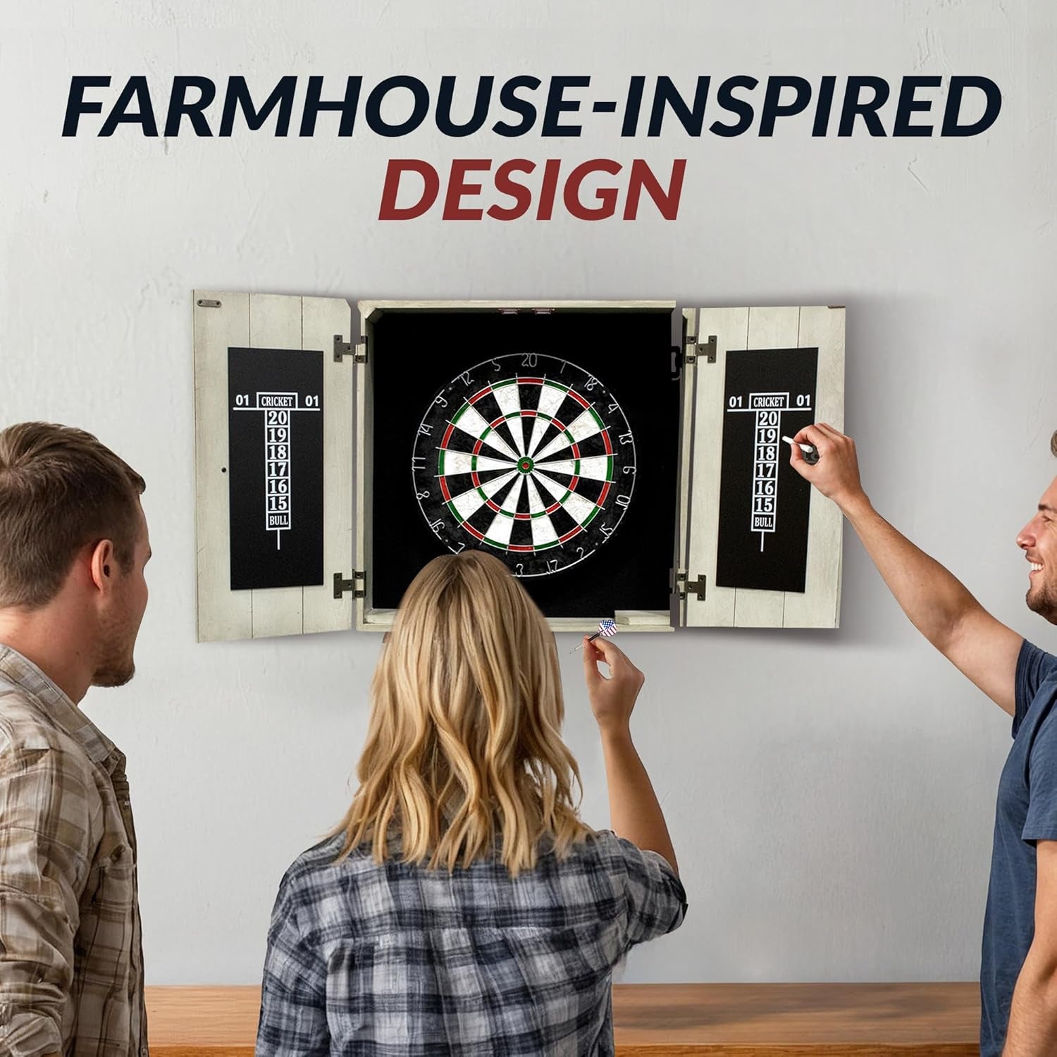 Drifter Solid Wood Dartboard & Cabinet Set