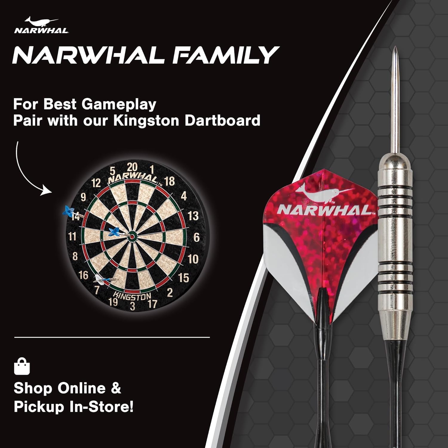 Tournament 22g Steel Tip Darts - 3 Pack 5.5 in. Darts with Metal Tip and Storage Case