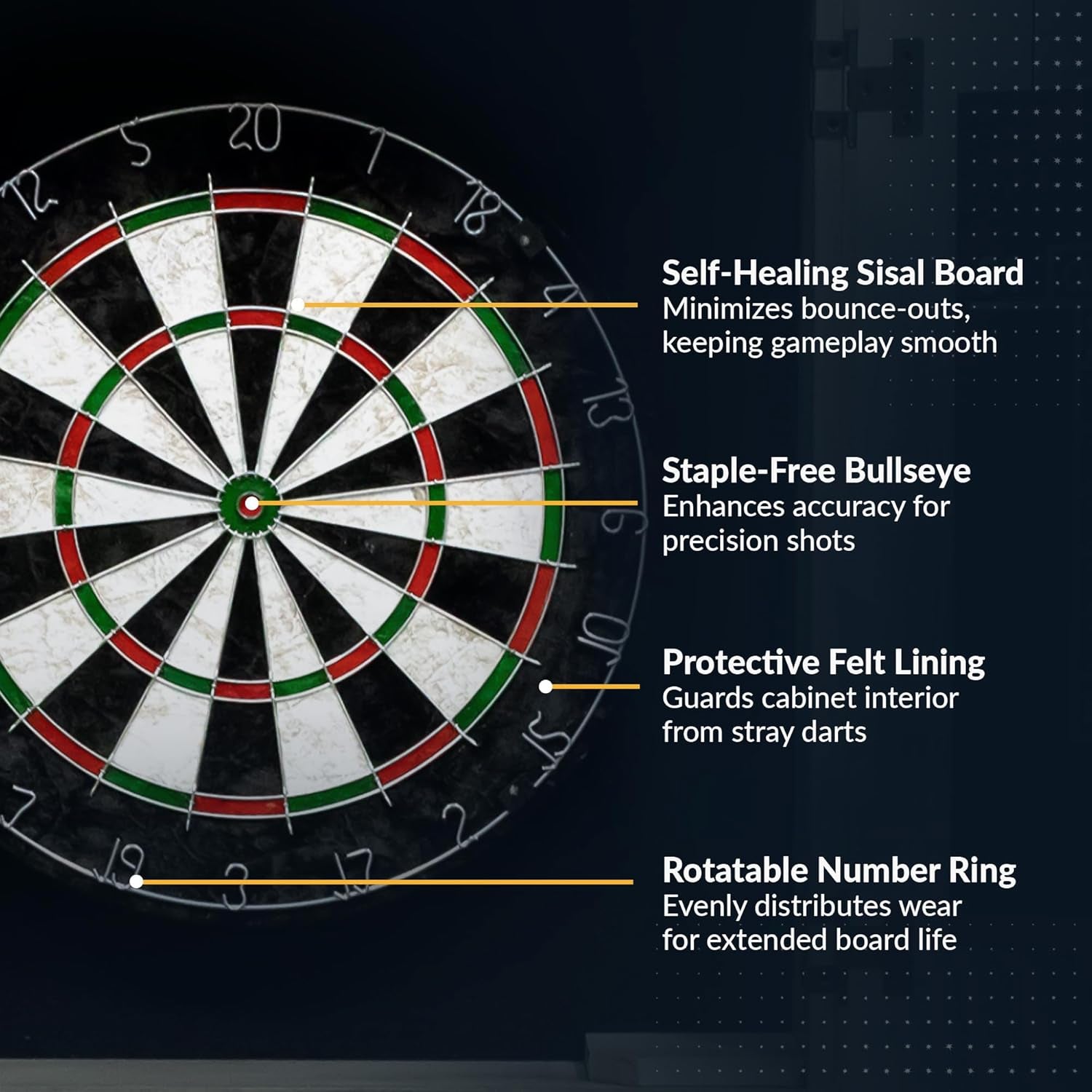 Drifter Solid Wood Dartboard & Cabinet Set