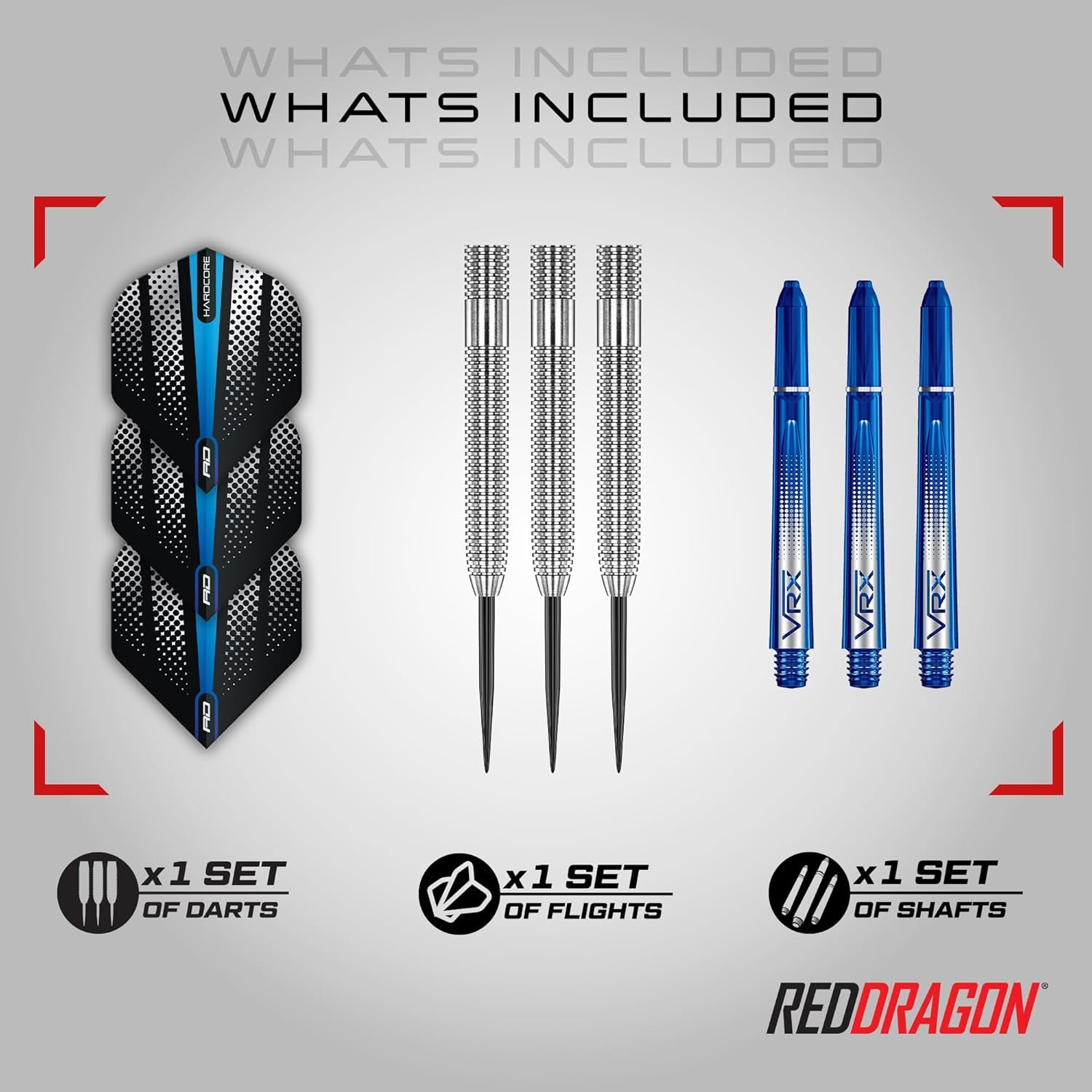 Darts – Defenders Series - Professional 85% Tungsten Darts Set with Dart Flights and Dart Shafts (Stems) - Available in Triton Soft Tip 19g barrel / 21g Full Weight and Steel Tip 22g & 24g