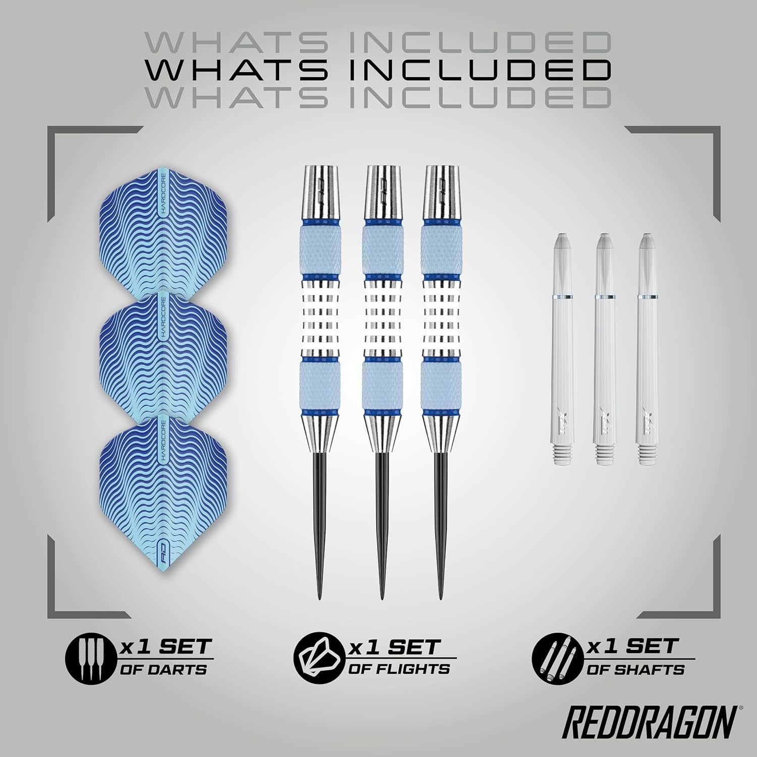 Stag 24g, 26g, 28g or 30g Tungsten Darts with Flights and Stems