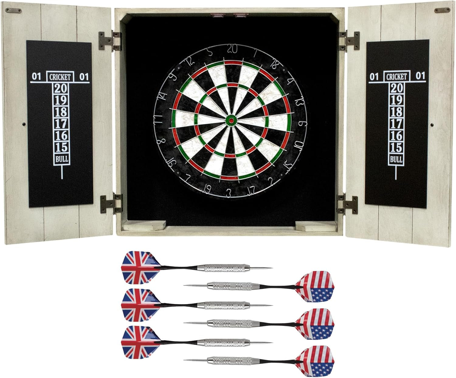 Drifter Solid Wood Dartboard & Cabinet Set