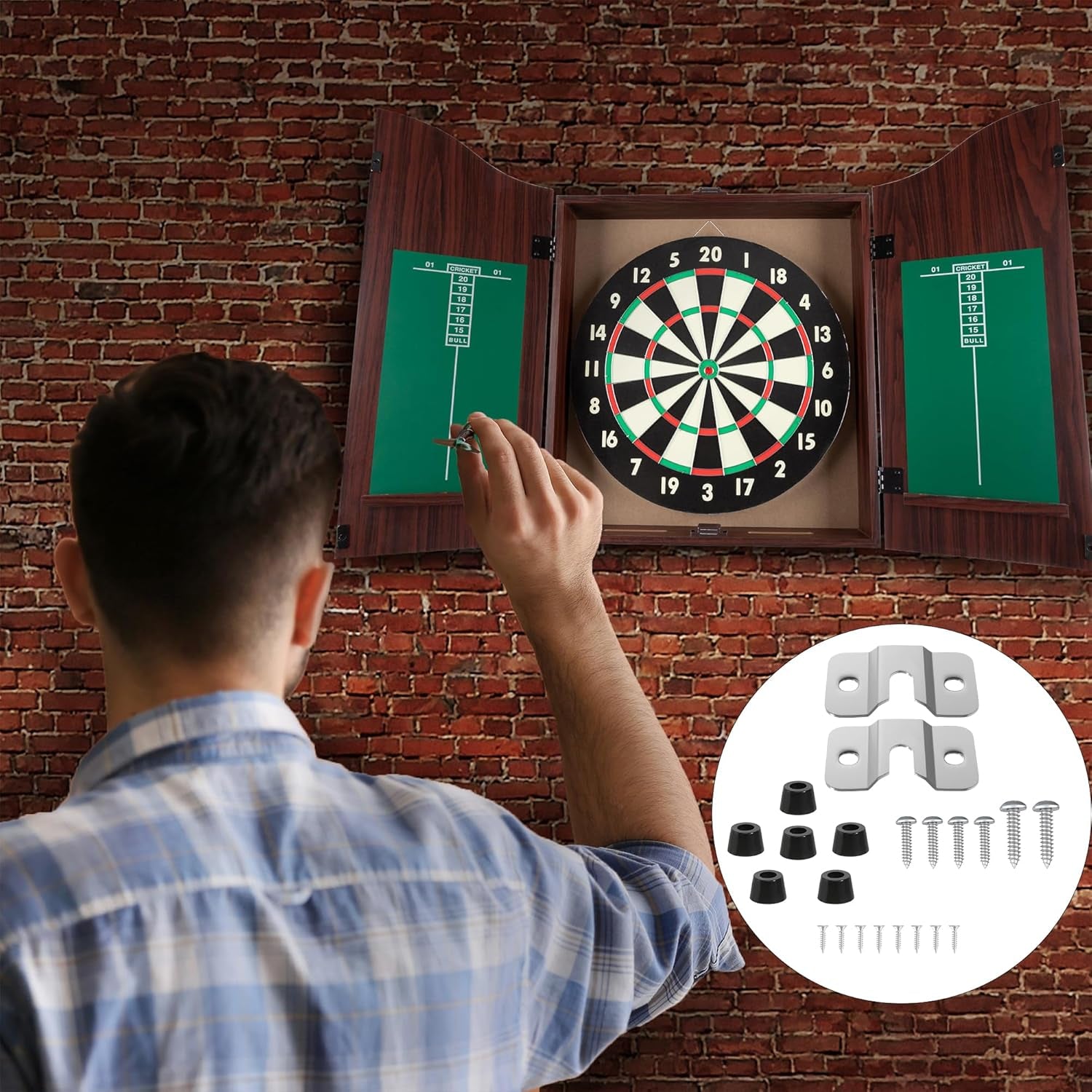Dartboard Mounting Bracket,Dartboard Hanging Bracket for Steel Dart Games,Dart Accessories (2 Set)