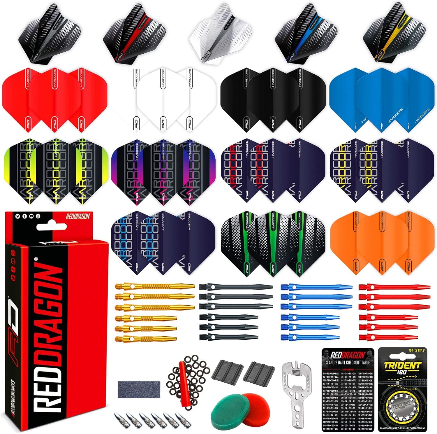 Darts - Professional Darts Accessories – Choose from Full Dart Accessory Kit (Flights, Shafts, Finger Grip Wax & More) or Precision Dart Practice Rings – Multiple Options Available