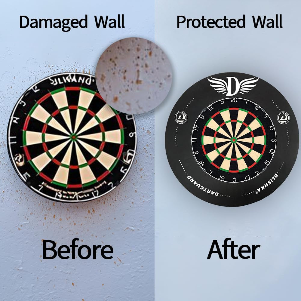 Dart Board Surround Ring, Protective EVA Wall Cover for Missed Throws,Easy Assembly for Home & Outdoor Use,Perfect Darts Accessory, Prevent Wall Damage with The Wall Protector Plate.