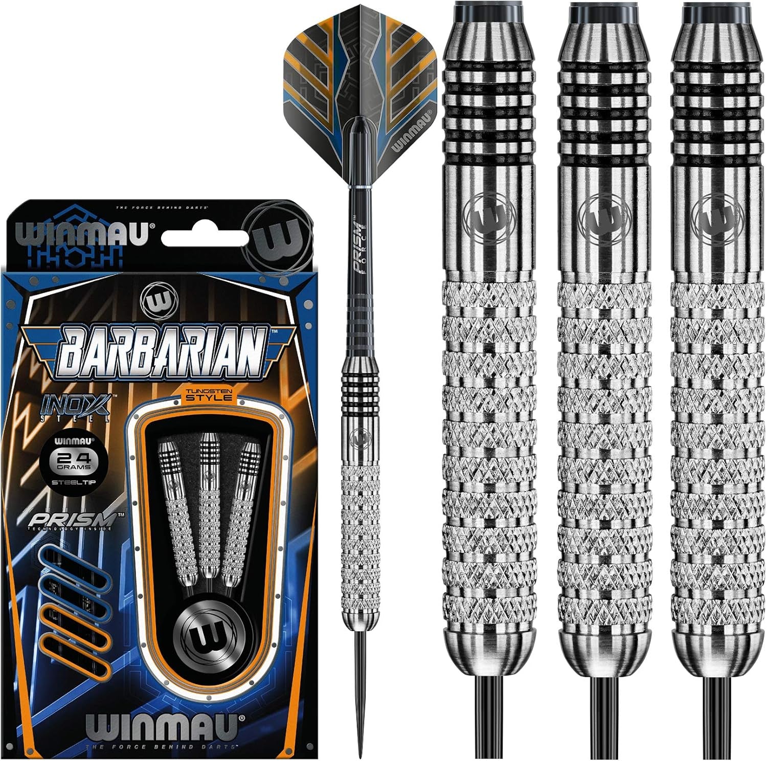 Barbarian 20-24 gram Tungsten Style Darts with Prism Flights and Shafts (Stems)