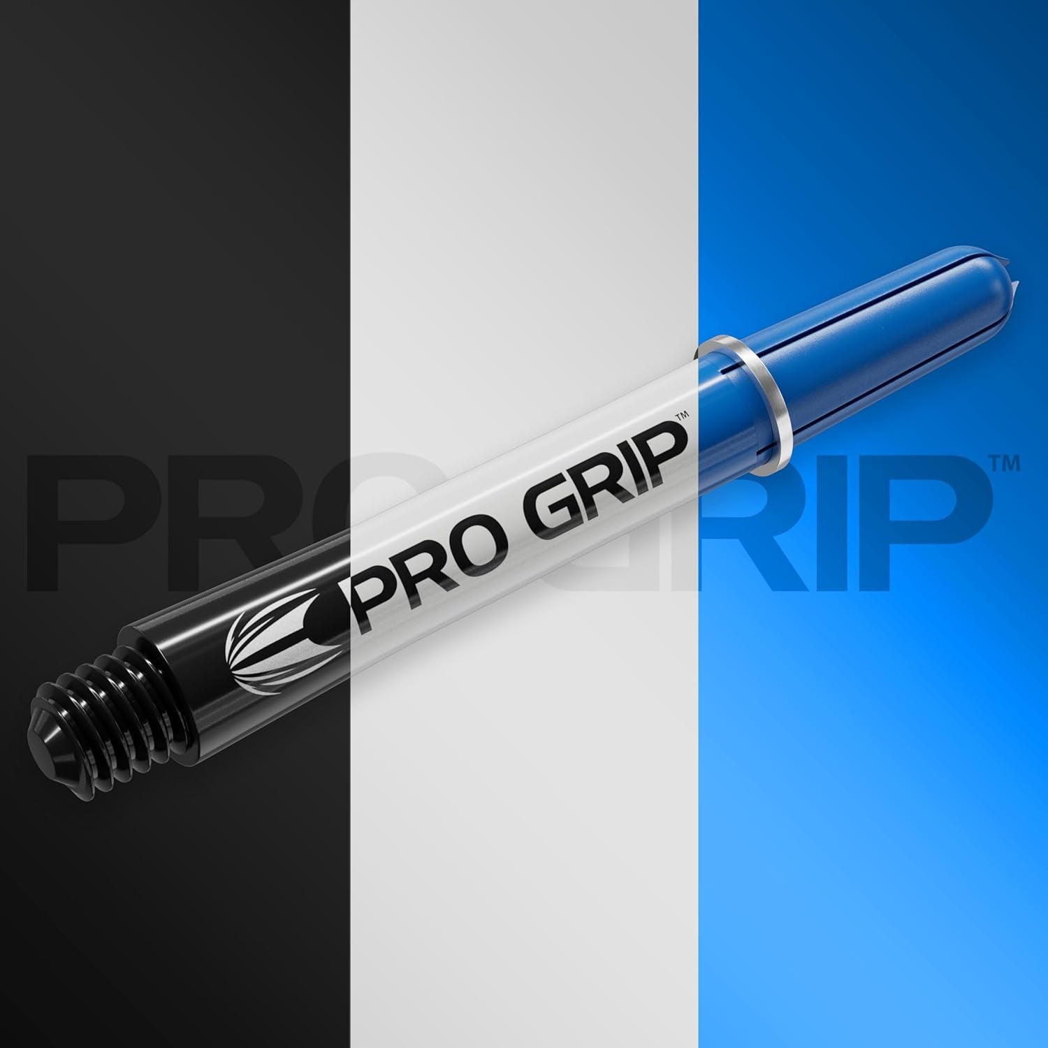 Pro Grip Shafts – Set of 9 | 3 Colours, Multicolour | 3 Size Options (Short, Intermediate, Medium) | Dart Stems, Professional Darts Accessories, 2BA Shaft Multipack with Rings