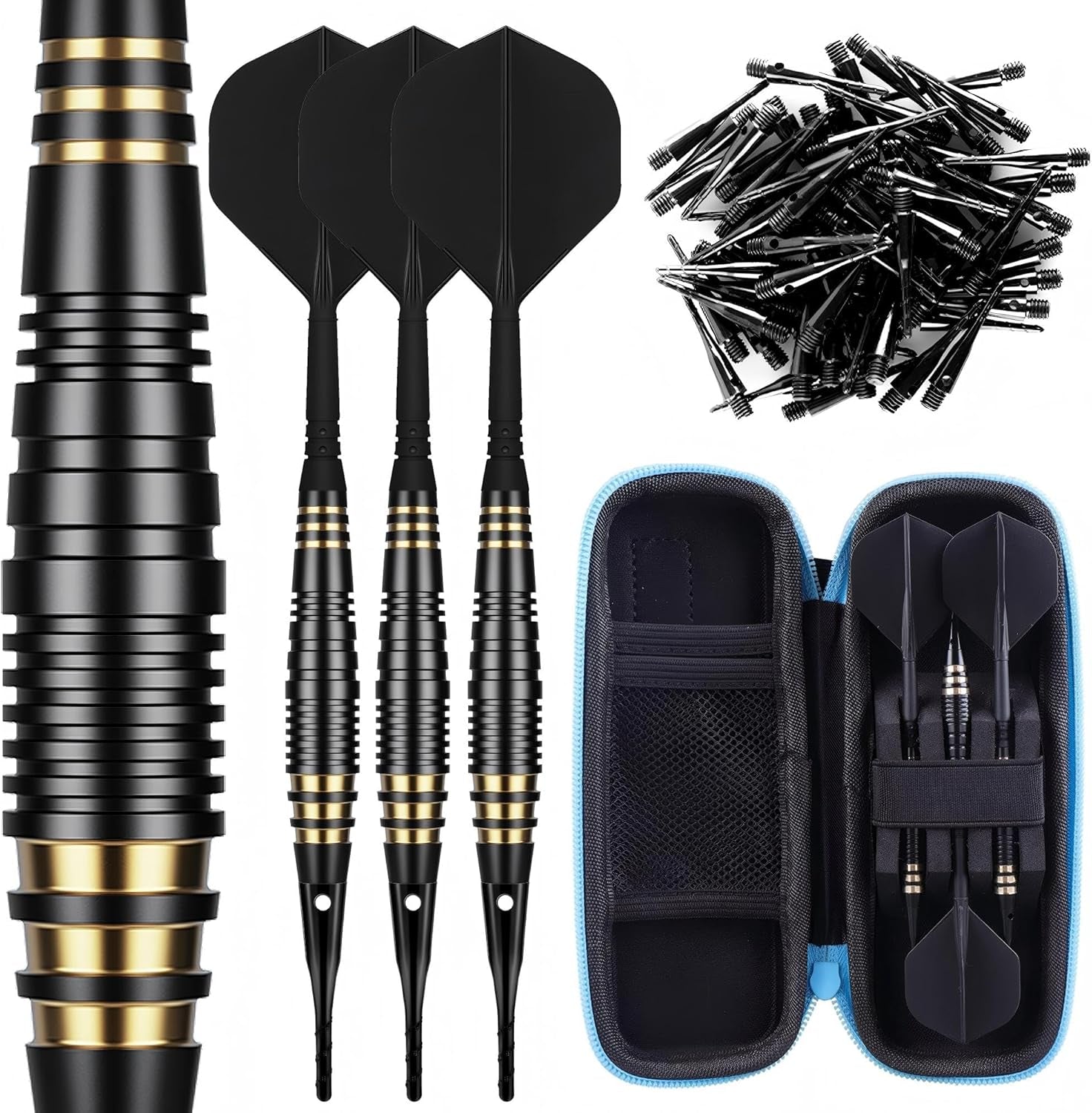 Professional Soft Tip Darts Set 18 Grams with 30 Extra Dart Tips and Gift storage box,Darts Plastic Tip