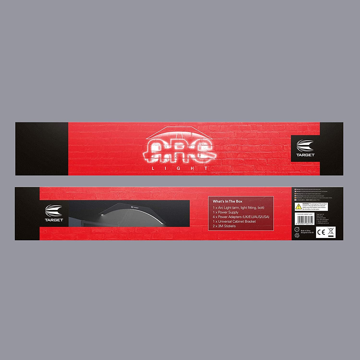 Arc Dartboard Cabinet Lighting System | Easy To Set Up Bright LED Dartboard Light Securely Fits Above All Dart Board Cabinets | Professional Darts Accessories