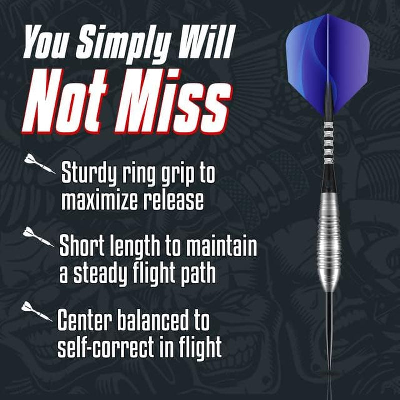 Darts Zen Budo 80% Tungsten Pro Throwing Darts Steel Tip Set, Professional - Made in New Zealand - Designed Dart Flights - Metal Tip Bar Darts