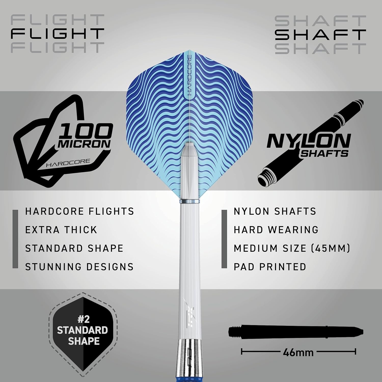 Stag 24g, 26g, 28g or 30g Tungsten Darts with Flights and Stems