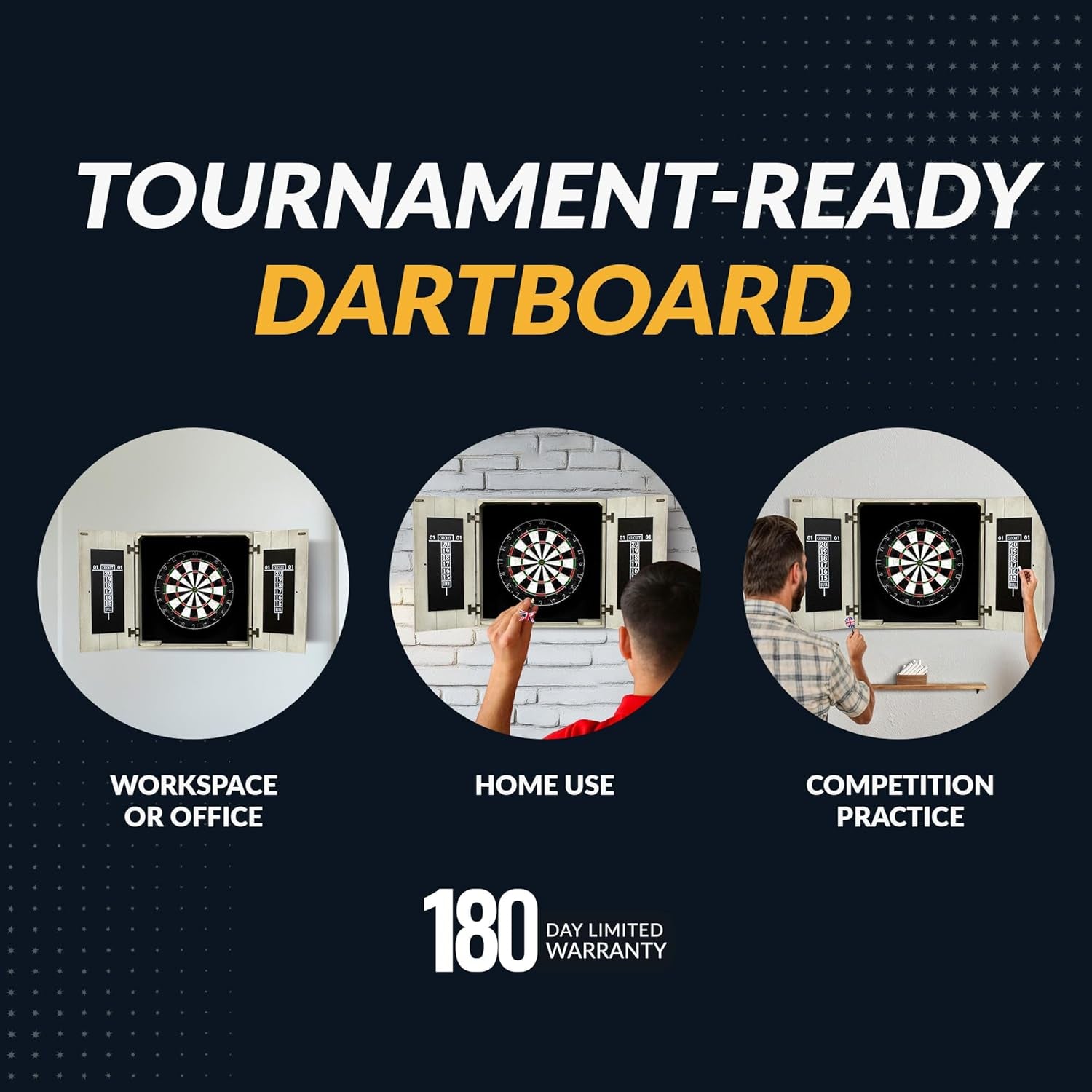 Drifter Solid Wood Dartboard & Cabinet Set