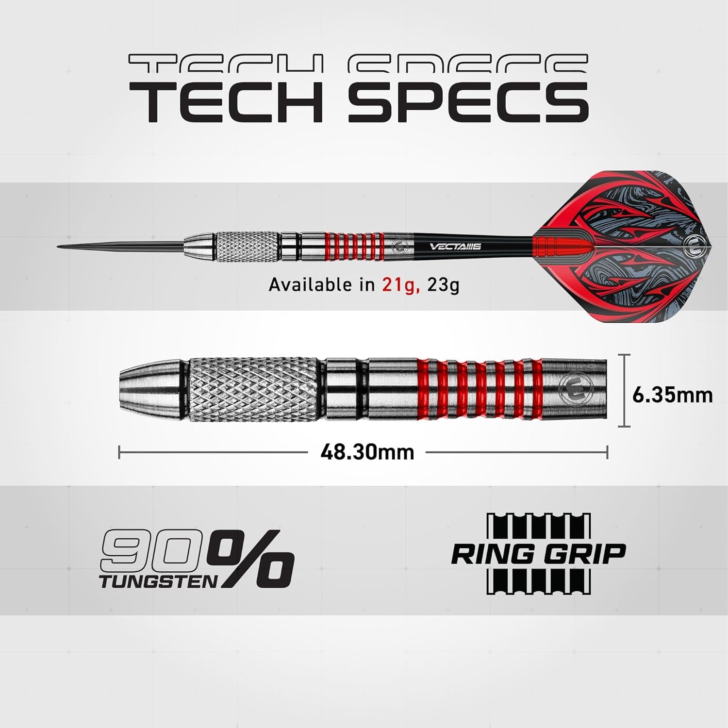 Darts Navigator Series 90% Tungsten Steeltip Darts Set with Dart Flights and Dart Shafts (Stems)