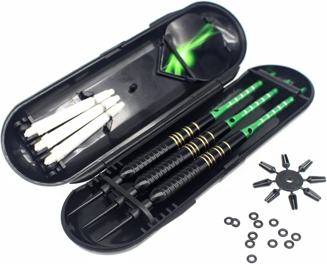 Steel Tip Darts 3 Pack 23 Grams Professional Darts Metal Tip Set with Brass Barrels Aluminum Shafts Extra 3 PVC Dart Shafts 8 Flight Protectors 12 Rubber O-Rings Dart Storage Case