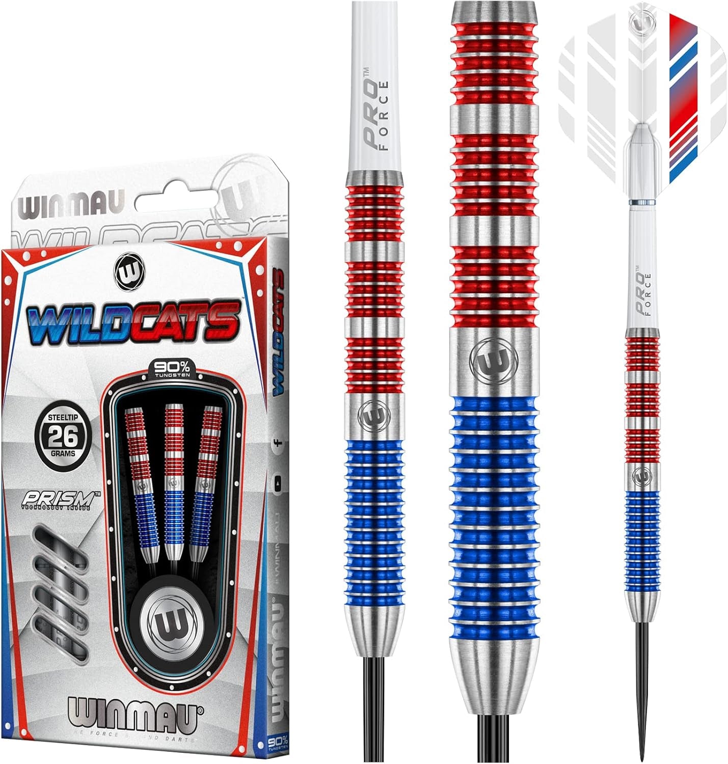 - Wildcats Series - 90% Tungsten Darts - Professional Darts Set with Dart Flights and Shafts – Available in Soft Tip 18g and Steel Tip 21g, 22g, 23g, 24g, 25g & 26g