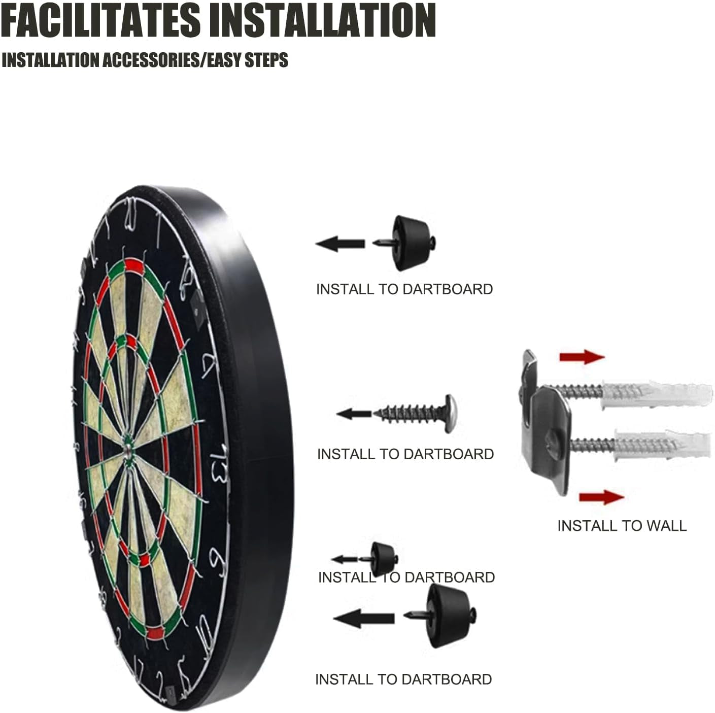 Regulation Bristle Dart Board Set: 45' High-Grade Compressed Sisal Dart Boards for Adults w/Print Numbers & Staple-Free Bullseye, Dartboard Set for Family Party/Room/Bar/Garage