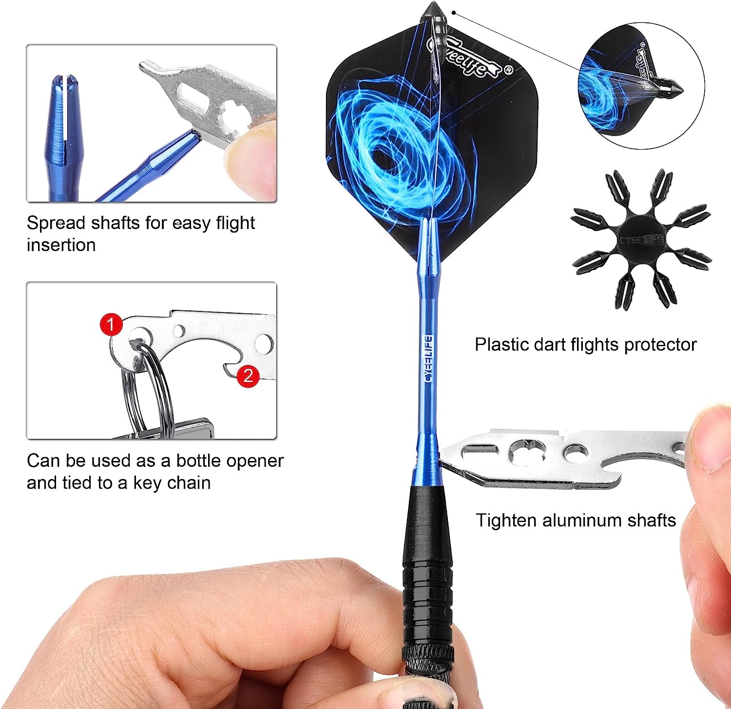 Steel tip Darts set 22/28g with Aluminium Shafts, 16 Protectors, Flights, Sharpener and Tool,12pcs For Beginner