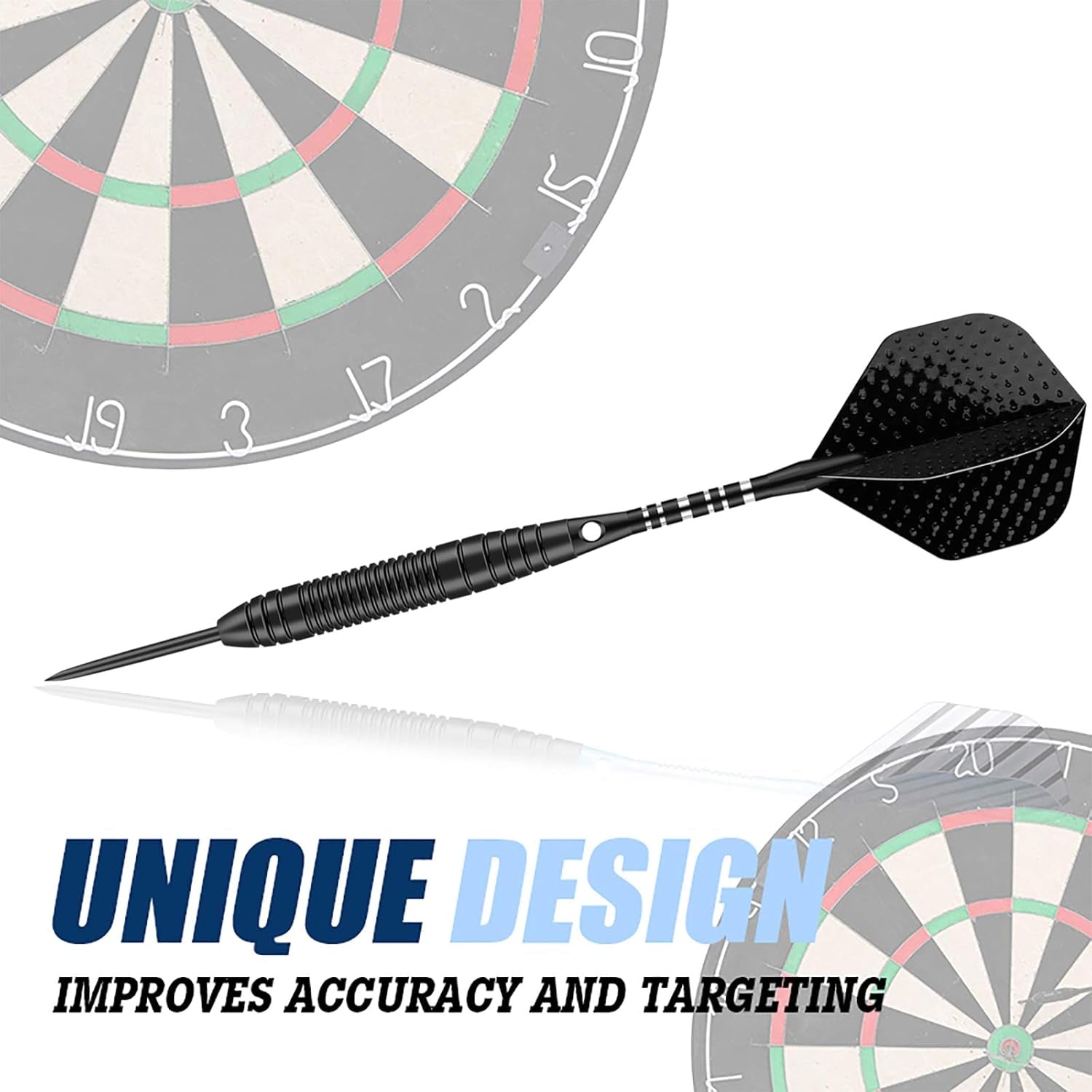 Professional 3 Pack 22g, 23g, 24g, 27g Steel Tip Darts Set With Darts Stems Flights + 50pcs Rubber O-Rings + 12pcs Spring Rings + 1pcs Dart Sharpener Tool for Dart Board