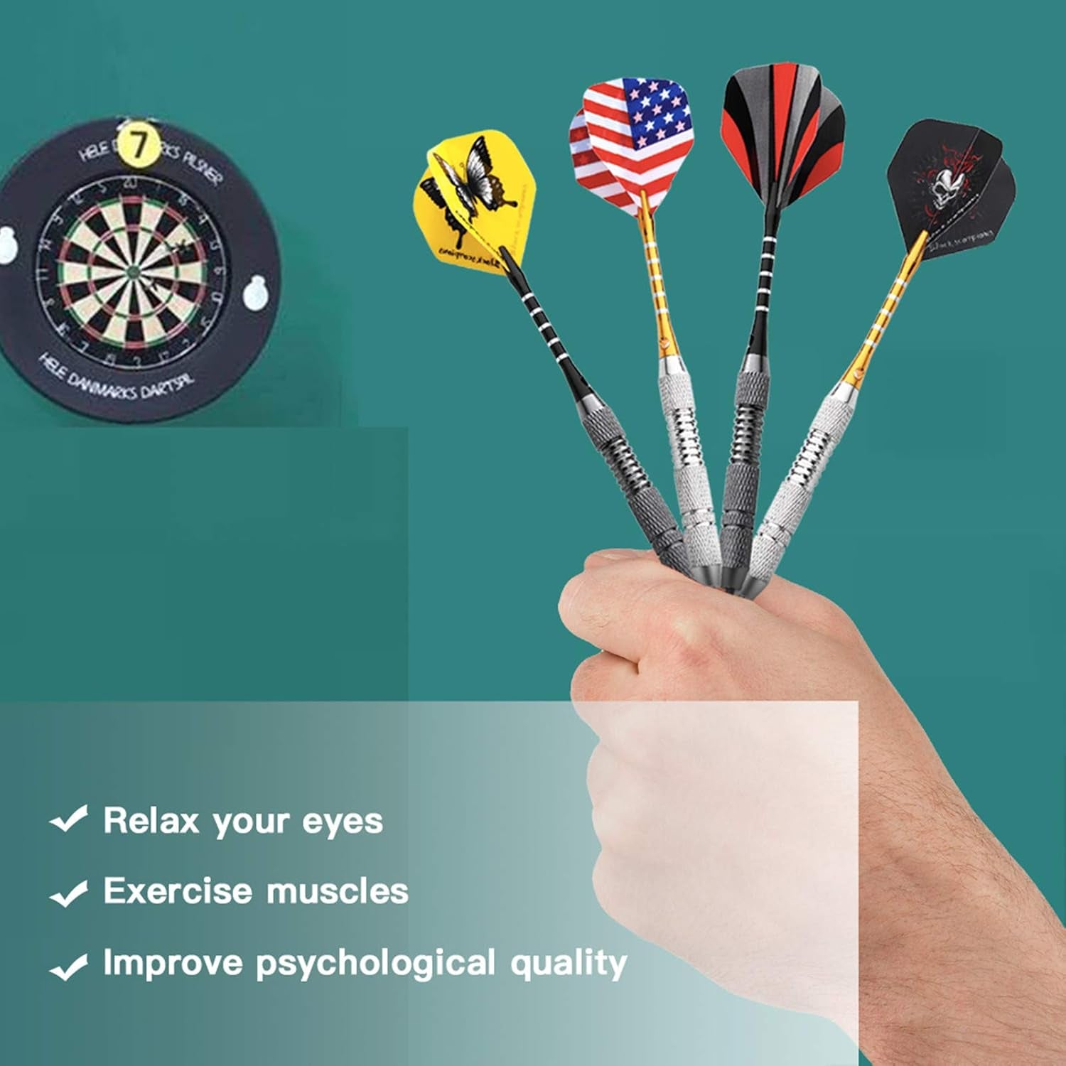 Steel Tip Darts Set, 12 Pack 24 Grams Professional Metal Dart Set with 20 Flights(4 style) + 12 Aluminium Shaft