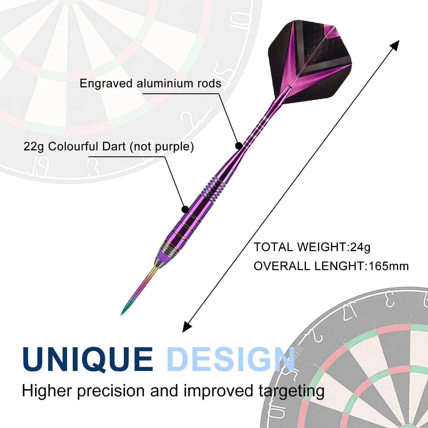 Darts Metal Tip Set 3 Aluminum Shaft Metal Dart Set Professional Darts Plastic Tip Sets + Extra 3 Dart Flights 3 Replace Plastic Shafts Beginner or Professional Darts