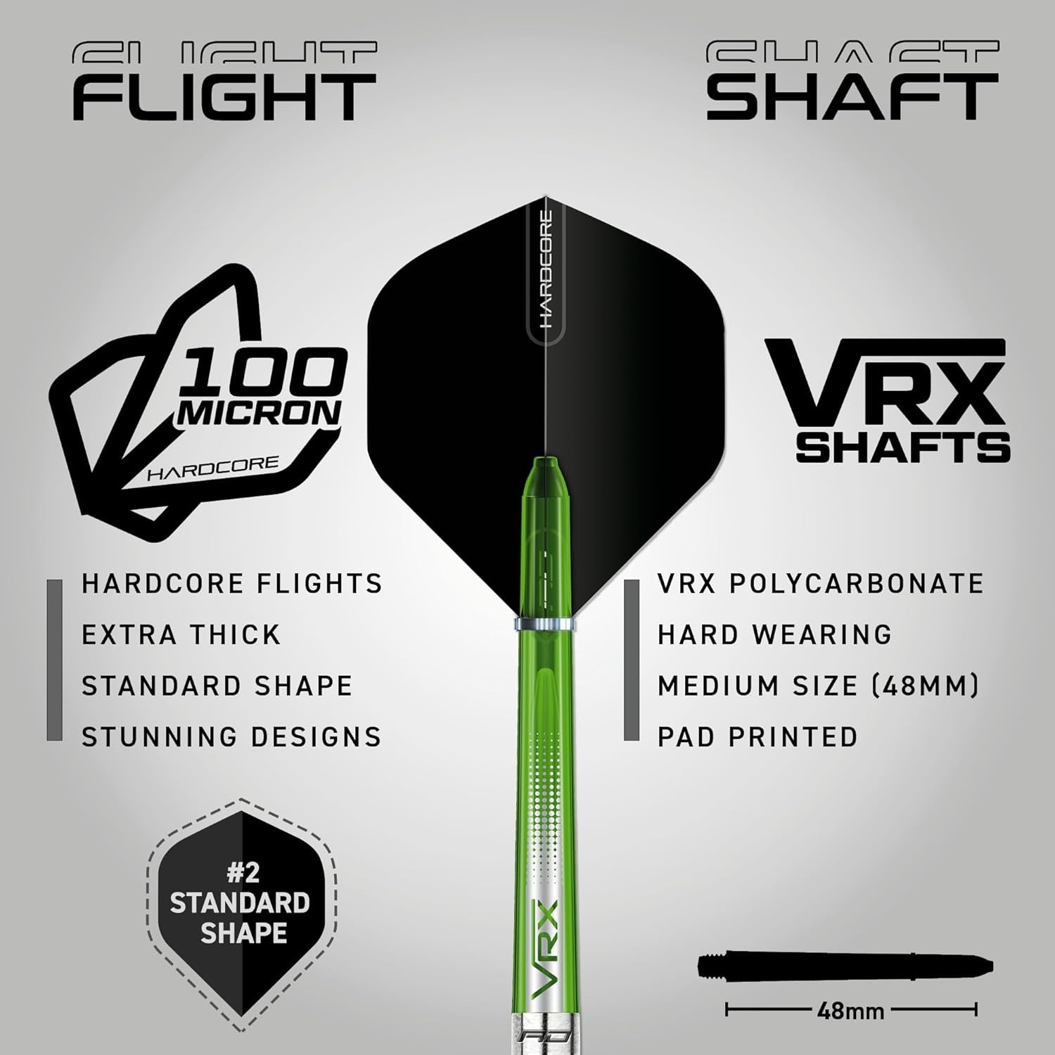 Featherlite 10g, 12g, 17g, 18g or 19g Tungsten Darts Set with Flights and Stems