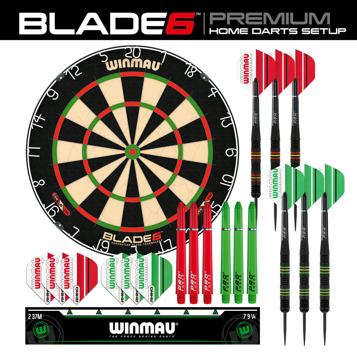 Blade 6 Dartboard with Darts & Oche Line