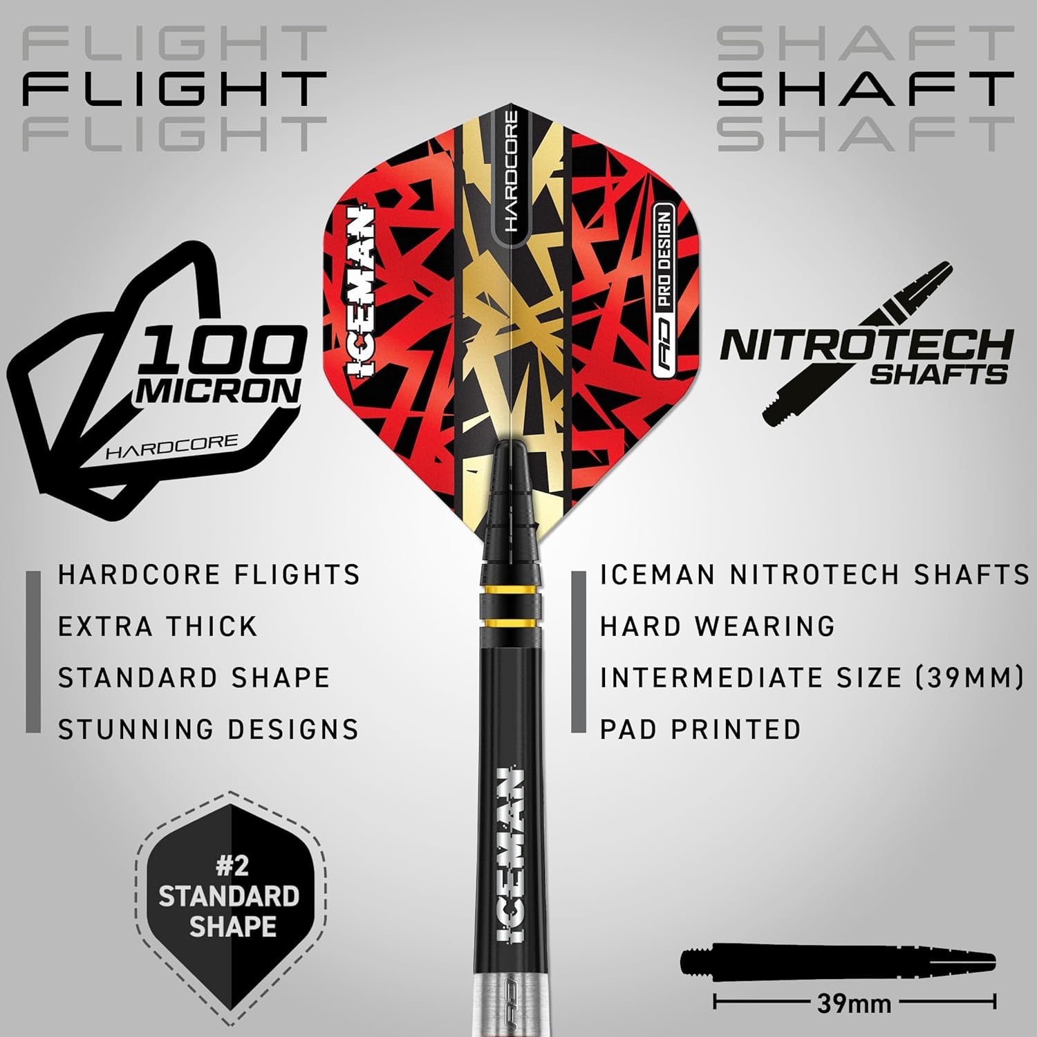 Gerwyn Price Iceman Firebird 18 Gram Softip Premium Tungsten Darts Set with Flights and Stems