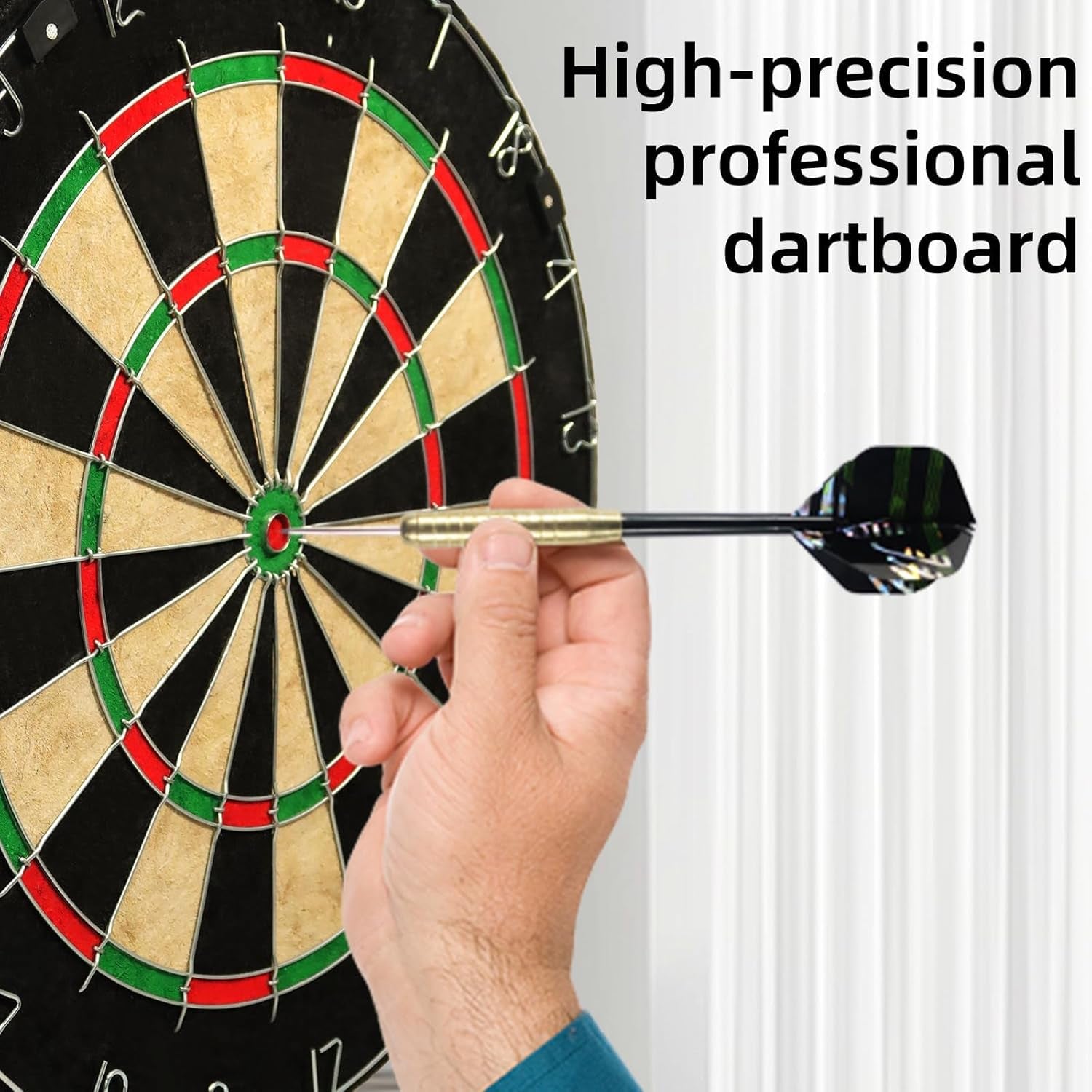 Regulation Bristle Dart Board Set: 45' High-Grade Compressed Sisal Dart Boards for Adults w/Print Numbers & Staple-Free Bullseye, Dartboard Set for Family Party/Room/Bar/Garage