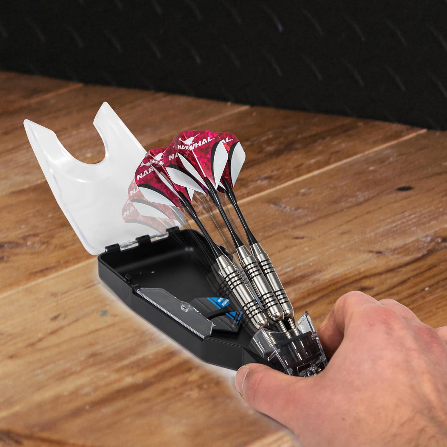 Tournament 22g Steel Tip Darts - 3 Pack 5.5 in. Darts with Metal Tip and Storage Case
