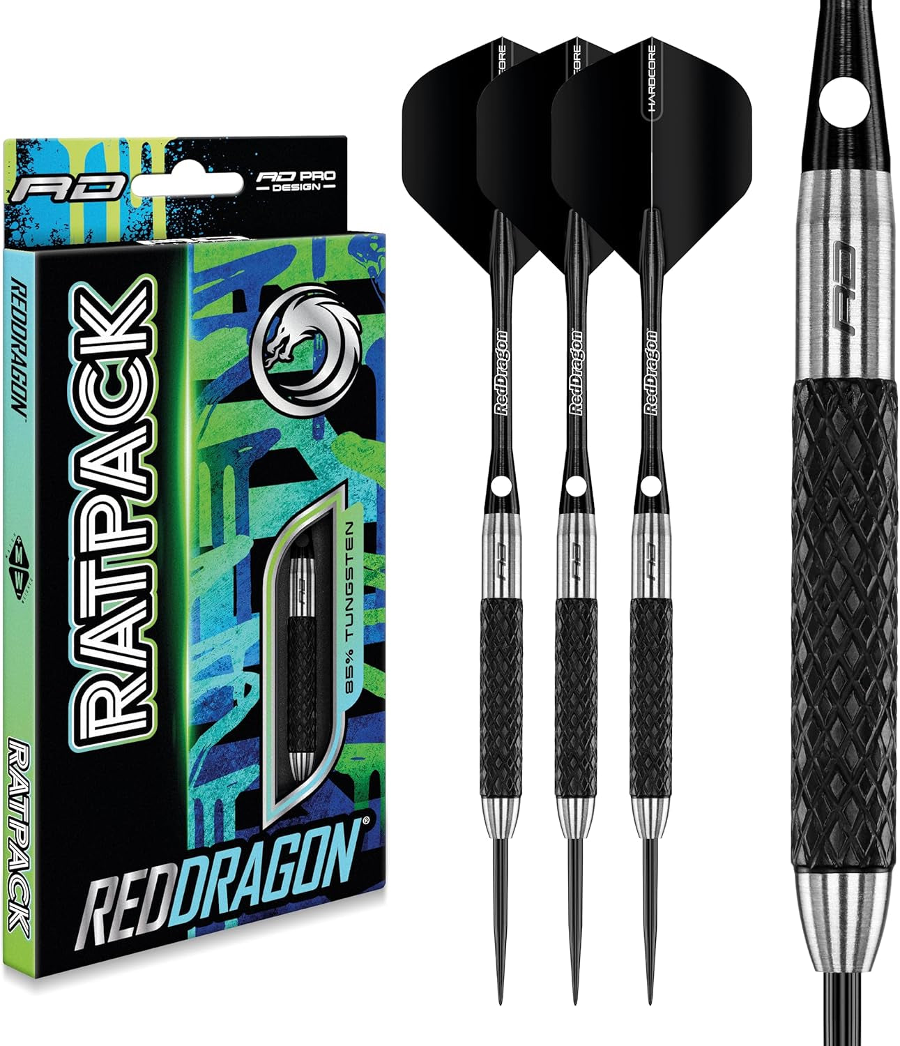 Rat 26g, 28g, 25g, 30g, 32g or 35g Tungsten Darts Set with Flights and Stems