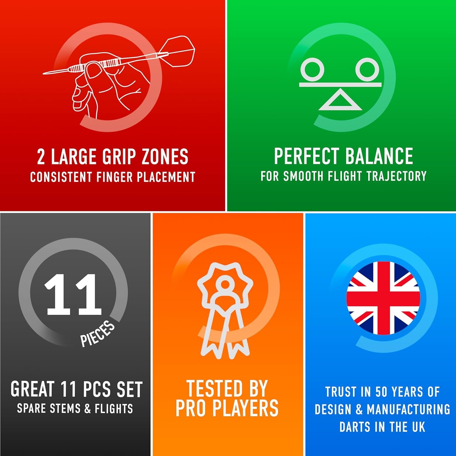 Pulse 90% Tungsten Steel Tip Darts Set 21g, 22g, 23g, 24g & 25g - Includes Recessed Curve Grip, Aqua Supergrip Fusion Shafts, Prime Flights & Travel Case