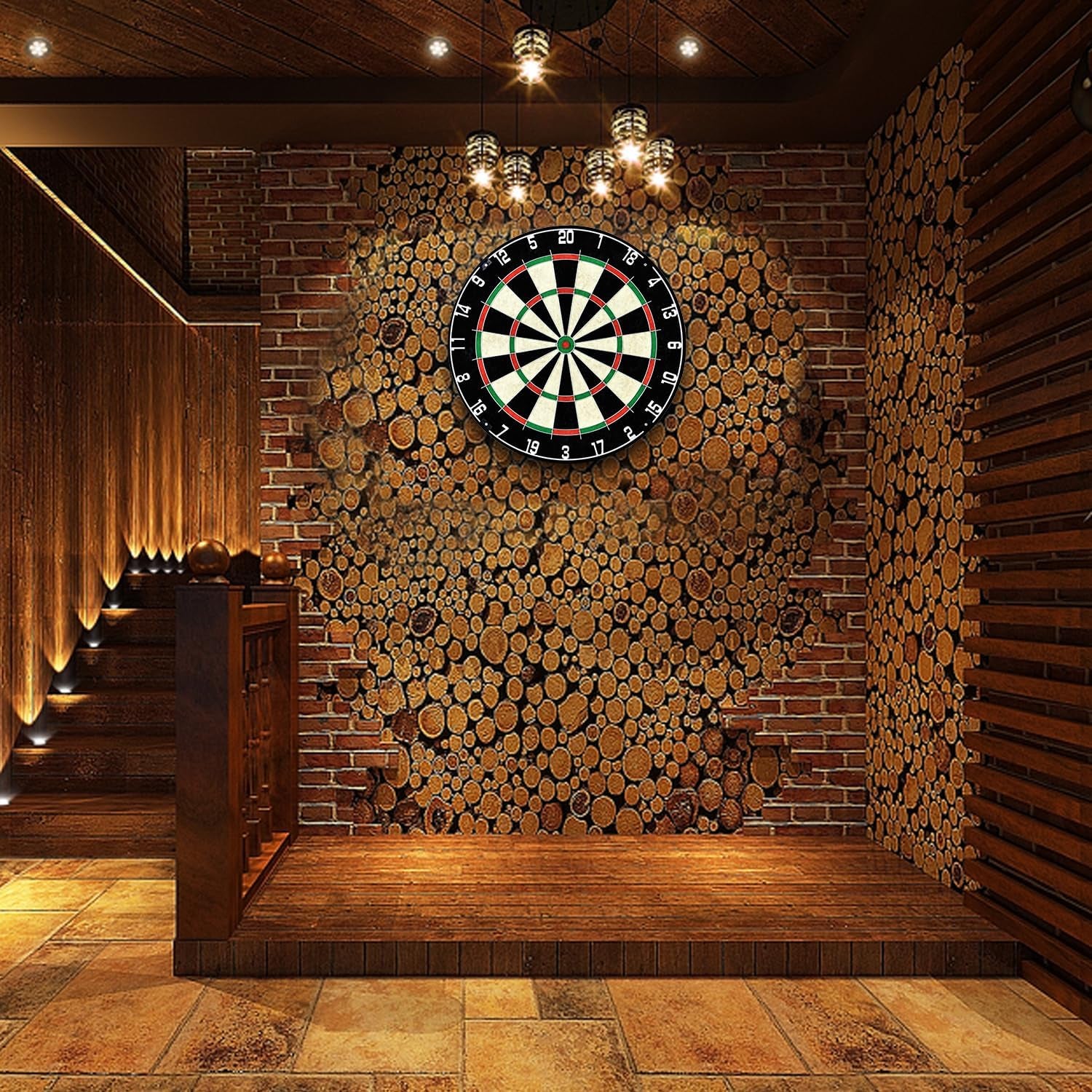 EVA Dartboard Surround Wall Protector, Sisal/Bristle Dartboard and 18g Steel Tip Darts Set Optional