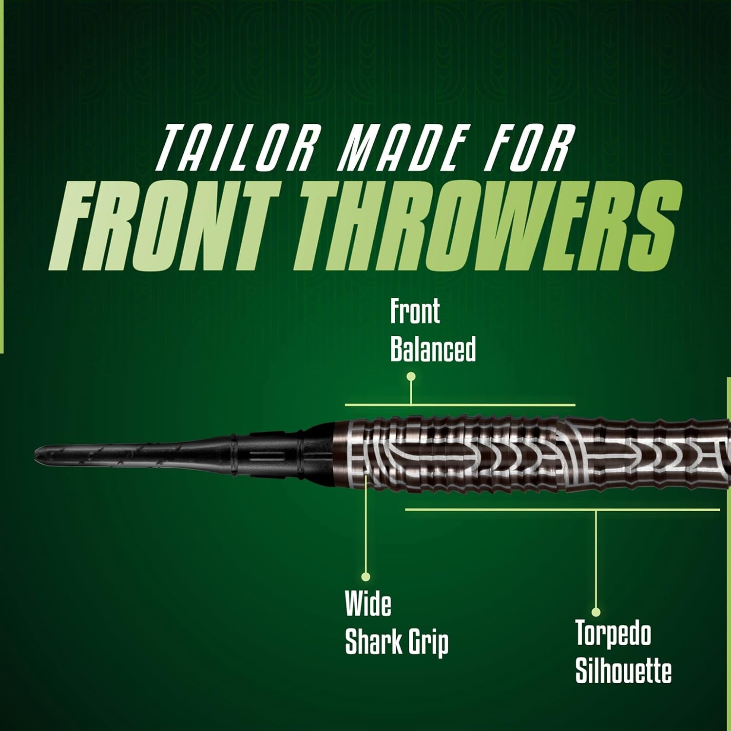 Darts Soft Tip, Warrior Rutene (18g/20g) 90% Tungsten, Front Balanced with Secure grip, Hand Drawn Design, Handcrafted Professional Dart Set and Flights Made in New Zealand, Plastic Tip Bar Darts