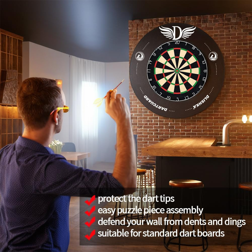 Dart Board Surround Ring, Protective EVA Wall Cover for Missed Throws,Easy Assembly for Home & Outdoor Use,Perfect Darts Accessory, Prevent Wall Damage with The Wall Protector Plate.
