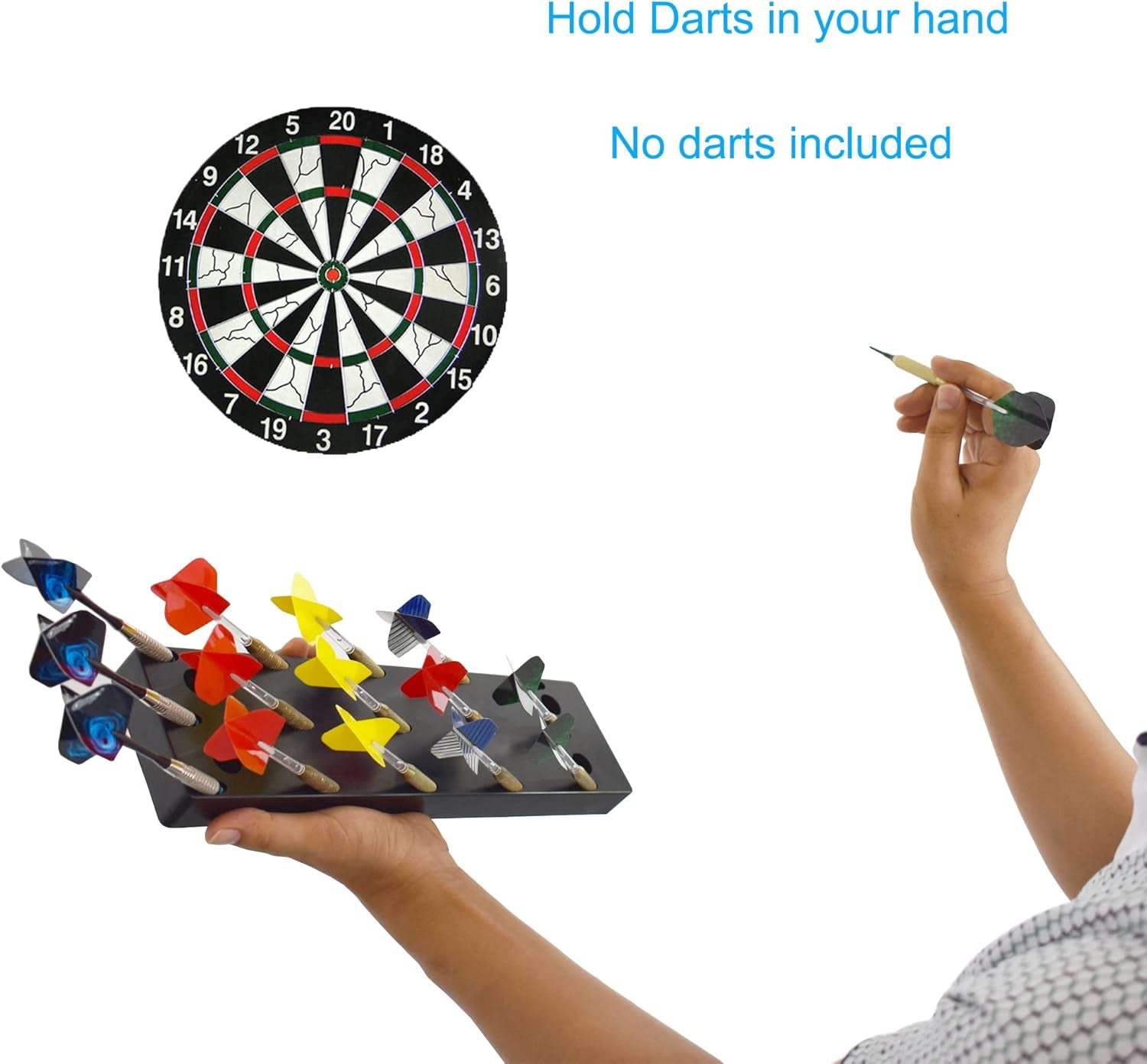 Hand Held Dart Holder/Stand/Caddy - Lightweight -Hold 15 Steel or Soft Tip Darts in Hand