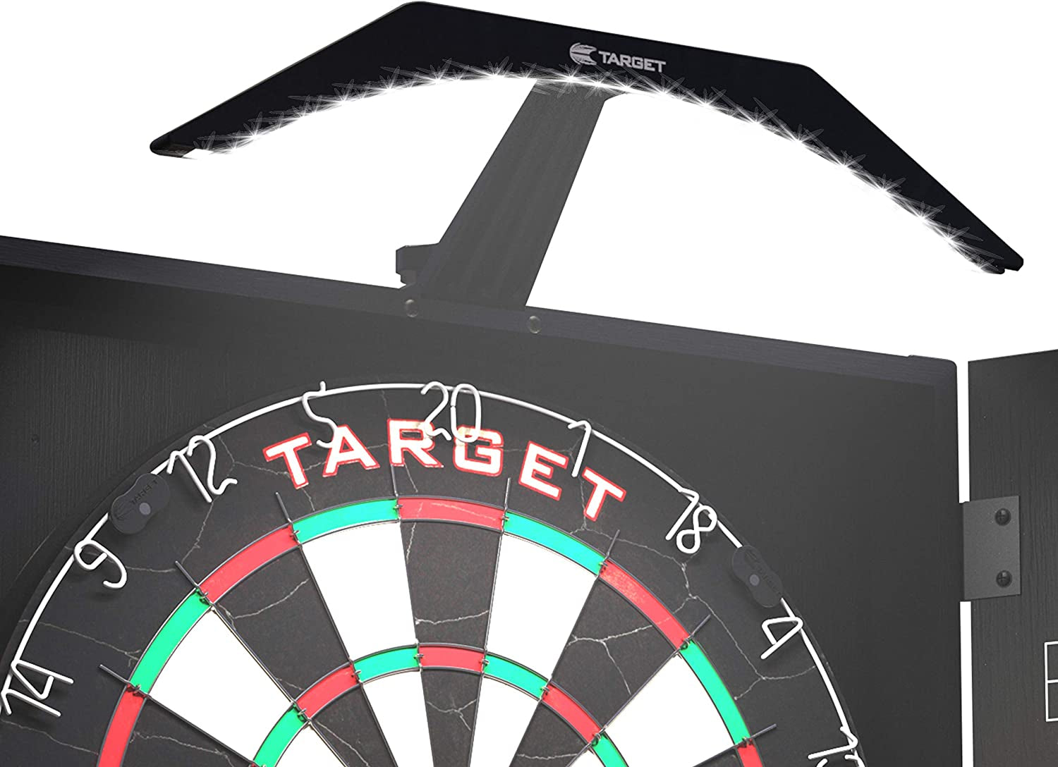 Arc Dartboard Cabinet Lighting System | Easy To Set Up Bright LED Dartboard Light Securely Fits Above All Dart Board Cabinets | Professional Darts Accessories