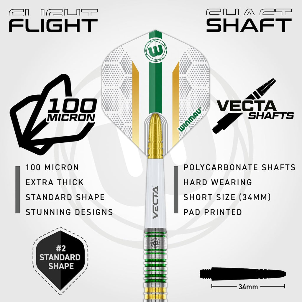 Darts Xenon Series 90% Professional Tungsten Darts Set with Dart Flights and Dart Shafts (Stems) - Available weights 18g Soft Tip 23g, 24g and 25g Steel Tip