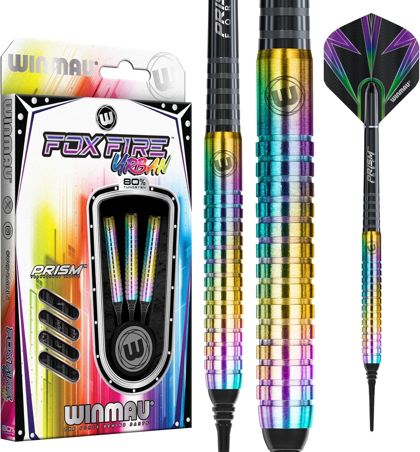 Foxfire Urban Professional Tungsten Darts Set with Flights and Stems (Shafts)