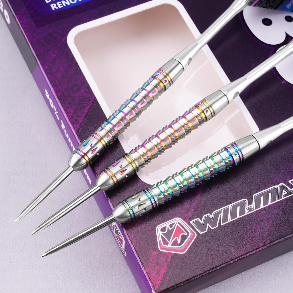 Darts Tungsten Darts Steel Tip Darts Set (20g, 22g, 23g, 24g, 26g, 28g) - 3PCS Razor Edge Darts Set Professional Darts with Accessories, Including 3 Extra Flights