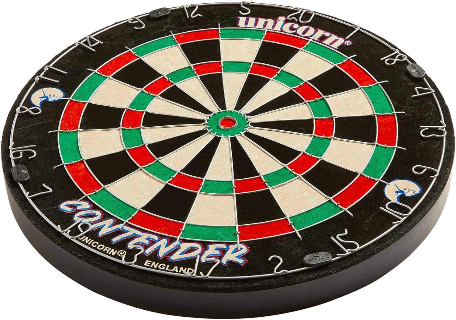 Easy Score Dartboard Darts Board | Contender Fun Learning Beginner Trainer | 2 x Bigger Trebles & Doubles | Competition Quality Sisal Bristle Board | Round Wire Spider