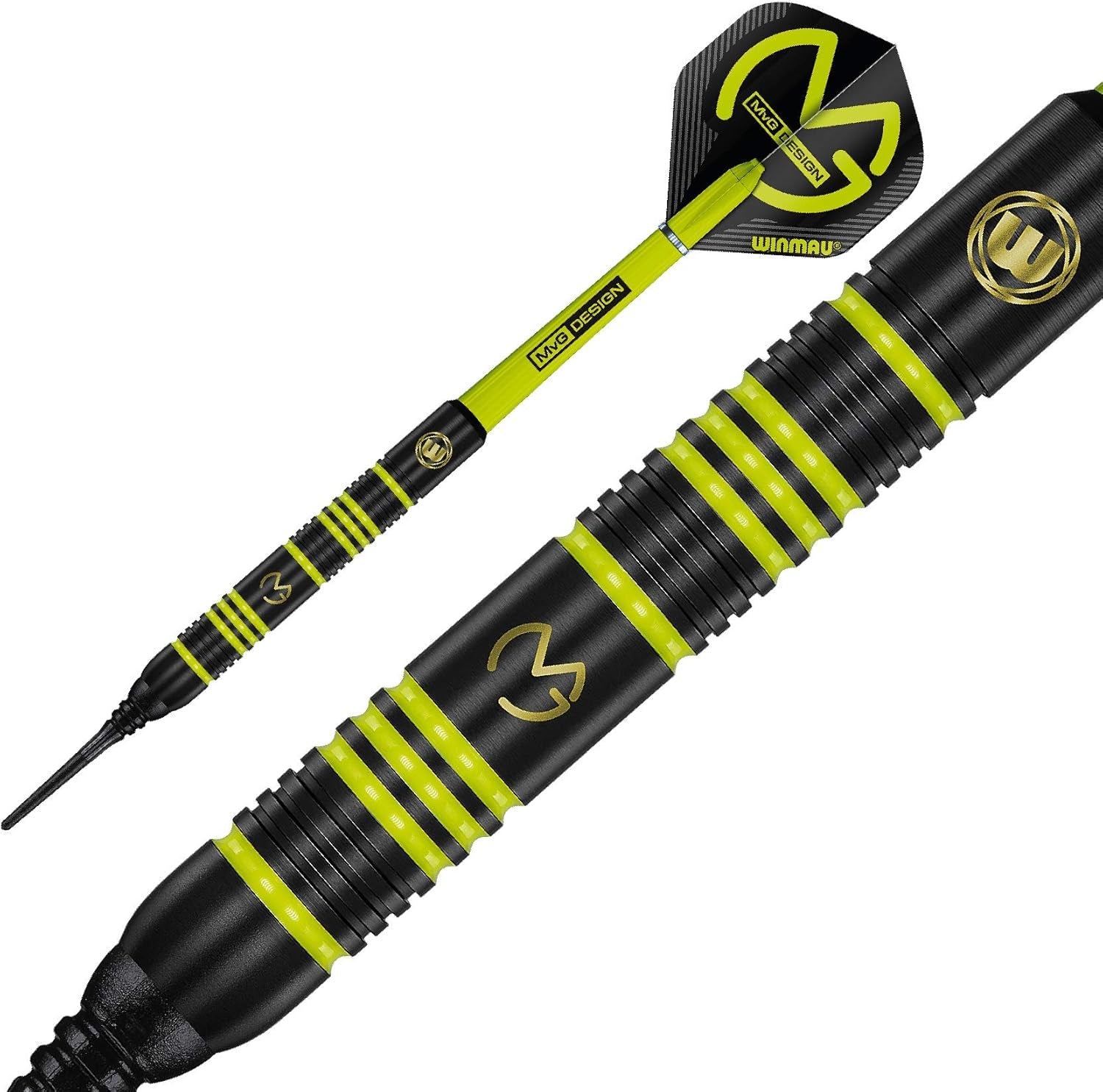 Michael Van Gerwen MvG Ambition Professional Brass Darts Set with Flights and Shafts Available in Steeltip and Softip