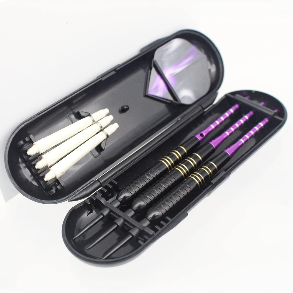 Steel Tip Darts 3 Pack 23 Grams Professional Darts Metal Tip Set with Brass Barrels Aluminum Shafts Extra 3 PVC Dart Shafts 8 Flight Protectors 12 Rubber O-Rings Dart Storage Case
