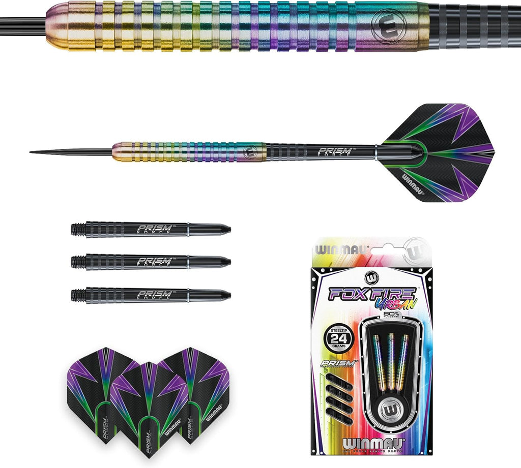Foxfire Urban Professional Tungsten Darts Set with Flights and Stems (Shafts)