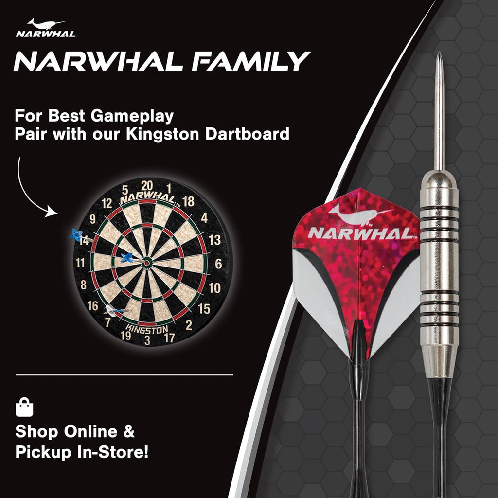 Tournament 22g Steel Tip Darts - 3 Pack 5.5 in. Darts with Metal Tip and Storage Case