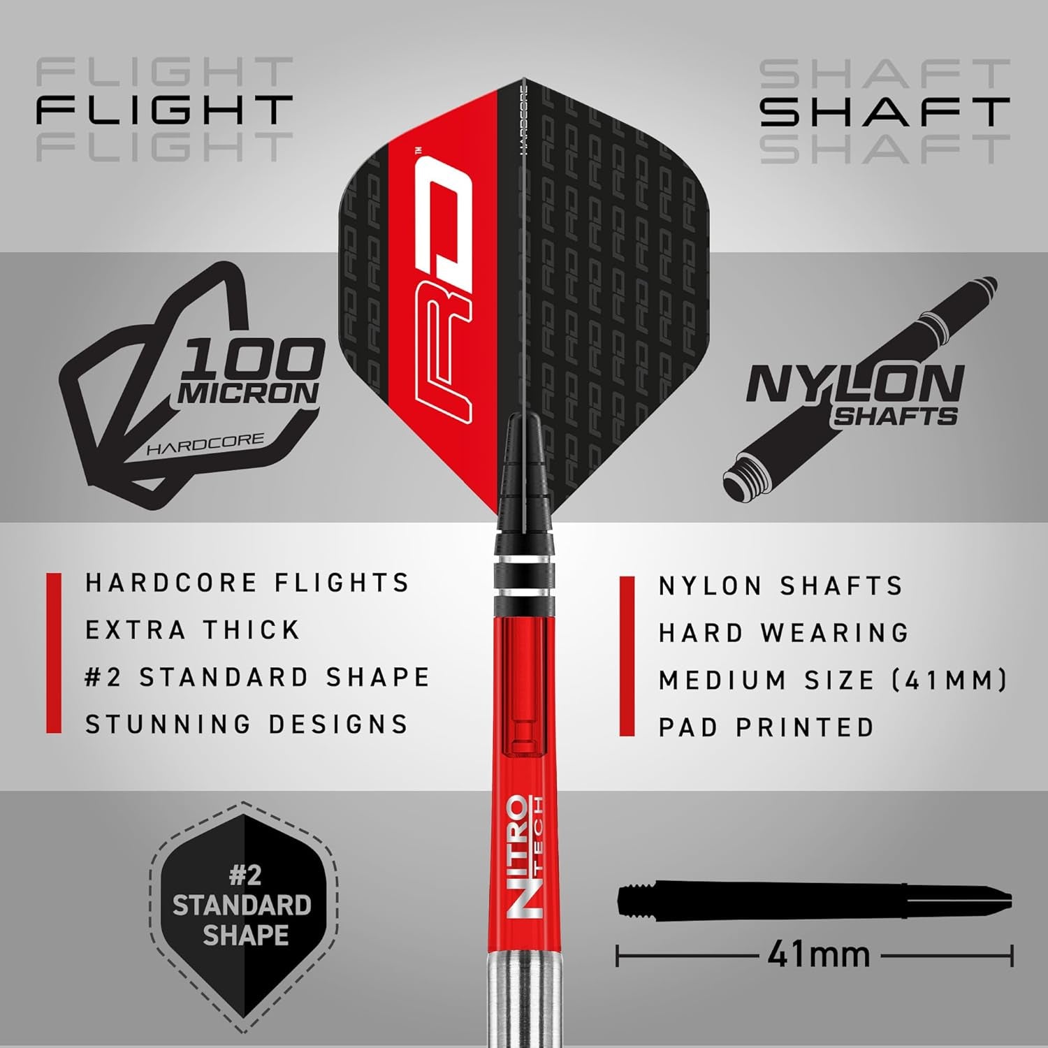 Javelin Black 20g, 22g, 24g and 26g Tungsten Darts Set with Dart Flights and Dart Shafts (Stems)